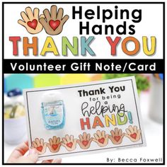 the volunteer gift note / card for helping hands