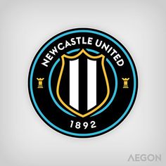 the newcastle united badge is shown in black and blue