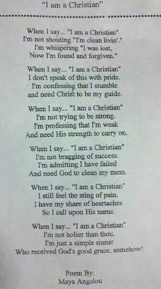 an old paper with the words i am a christian written on it