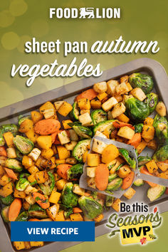 an advertisement for a healthy food company with vegetables in the tray and on the table