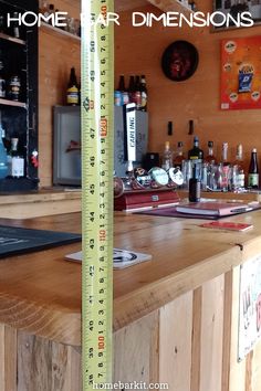 there is a measuring tape on the bar