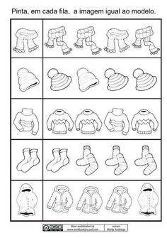 the worksheet for winter clothes and boots