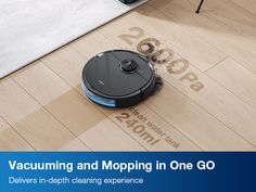 a roomba is vacuuming and mopping in one go