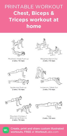 the printable workout poster shows how to do an exercise with one hand and two hands