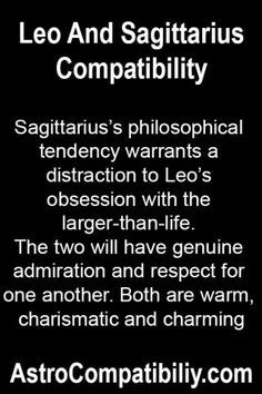 the zodiac sign leo and sagitaurus compabily is shown in black