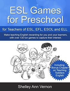 the book cover for esl games for preschool