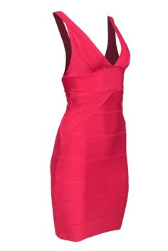 Get sultry, sexy and oh-so-bright in this classic bandage dress from Herve Leger! Made by the brand that made the bodycon iconic, this is a bold pink, polished frock to wear when you want all eyes on you! Slip on some strappy stilettos or your favorite chunky platform boots for some downtown-ready style. Size XS 90% Rayon, 9% Nylon, 1% Spandex Bodycon silhouette Plunge neckline V-back Banded design Zippered back closure Material provides stretch Waist 21” Bust 26” Total length 35” Bodycon Bandage Dress For Cocktail, V-neck Bodycon Bandage Dress For Night Out, Fitted V-neck Bandage Dress For Night Out, Stretch V-neck Bandage Dress For Club, Chunky Platform Boots, French Girl Chic, Platform Boots Chunky, Strappy Stilettos, Bandage Dress Bodycon