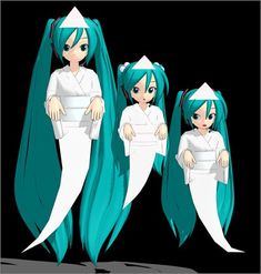 Fantasma estilo animasa de las tres hermanas Miku Encontrado en negro |