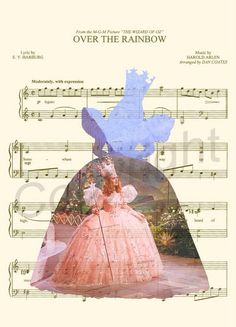 an old sheet music cover with the words over the rainbow