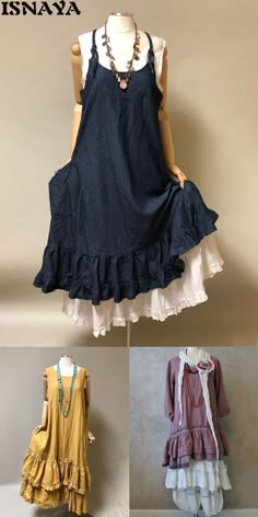 Clothes Hacks, Estilo Hippie, Indigo Denim, Vestidos Vintage, Elegant Casual, Mori Girl, Moda Vintage, Fashion Mode, Girl Clothes