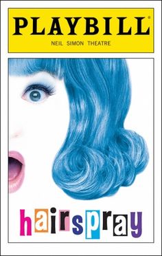 the front cover of a playbill magazine featuring a woman's face with blue hair