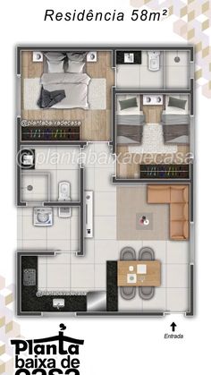 the floor plan for a small apartment