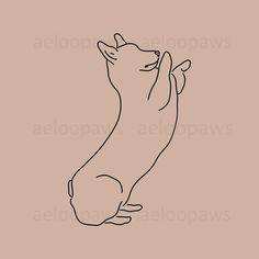 a drawing of a cat sitting on its hind legs and looking up at the sky