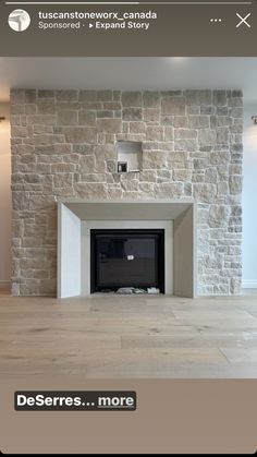 the fireplace is clean and ready to be used in this homeowner's