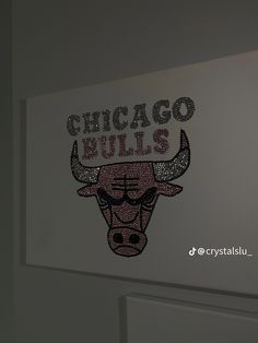 the chicago bulls logo is shown on a wall