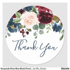 a thank sticker with flowers on it