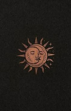 an image of the sun and moon on a black background