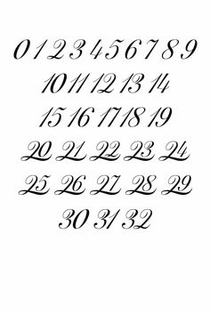 free calligraphy stencil Printable: illusion number set Girly Number Fonts, Best Number Fonts For Tattoos, The Alphabet In Different Fonts, How To Write Numbers Fancy, How To Write Numbers, Fancy Numbers Calligraphy, Pretty Numbers Font, Cursive Handwriting Numbers, Elegant Number Fonts