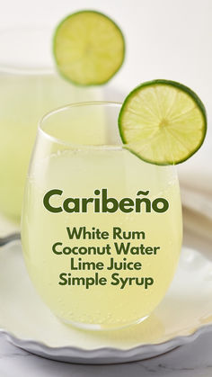 Caribeño Cocktail Boozy Drinks, Fancy Drinks, Mixed Drinks Recipes, Cocktail Drinks Recipes, Tropical Drink, White Rum