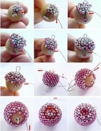 the instructions for making beaded ornaments are shown