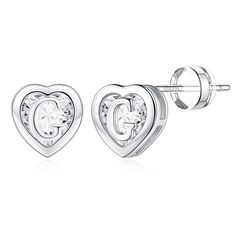 PRICES MAY VARY. Sterling Silver Studs: S925 sterling silver post stud earrings, 14K Real Gold plated, Protect your ears from searching for damage, from fading and rusting. Hypoallergenic Earrings suitable for sensitive ears. Size: Heart Initial Stud Earrings are 0.26"/6.7mm W x 0.26"/6.7 mm H, Length of the sterling silver post is 11mm x 0.8mm. The right size, suitable for most girls. Recommended Age Grading: 6+. Heart Initial Earrings: The classic initials earrings are designed for girls. The Teen Girl Jewelry, Initial Earrings Studs, Initial S, Gold Jewelry Gift, Girls Heart, Jewelry For Girls, Initial Earrings, Sterling Silver Initial, Earrings For Girls