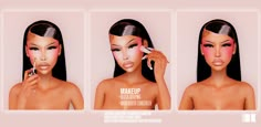 Hi babies, I'm making this incredible makeup available for your sims! This is a new trend seen in makeup style in the 70s and 80s, the makeup consists of strong makeup with the lightest concealer and… Alpha Makeup Sims 4, Sims 4 Cc Make Up Blush, Sims 4 Face Makeup Cc, Sims 4 Realistic Makeup, Sims 4 Makeup Concealer, Sims 4 Cc 90s Makeup, Sims 4 Makeup Highlight, Sims 4 Foundation Makeup, Concealer Sims 4 Cc