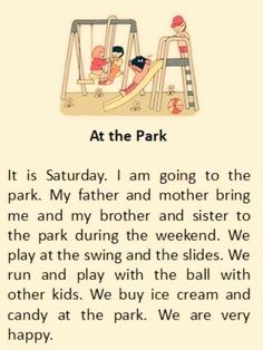 an image of a children's book with the title at the park