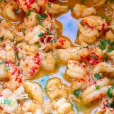 the food is prepared and ready to be eaten in the pot on the stove top