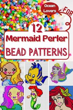 Mermaid Perler Beads Mermaid Perler Beads, Undersea World, Cute Mermaid, Perler Beads Designs, Perler Patterns, Perler Bead Art, Perler Bead Patterns