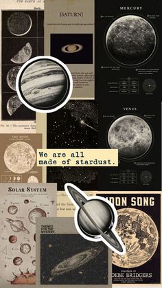 the planets are all made up of different types of pictures and text, including one that says