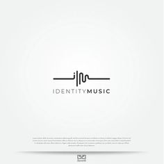 the identity music logo is shown in black and white, with an equal line on it