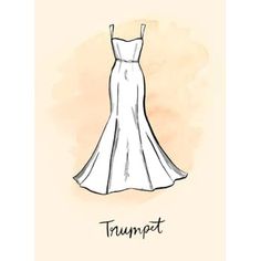 a drawing of a dress with the word trumpet on it's chest and bottom