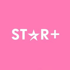 the word star plus on a pink background