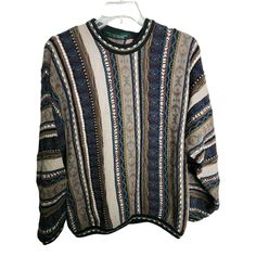 Vintage Tundra Canada 3D Rainbow Coogi Style Sweater Mens L Cotton. Condition is preowned with a few stains see photos. Assume that all items were previously owned by a rottweiler who smokes, has a pet cat, and lives in a 100 year old house. Seriously though, we have no idea of the previous life of our products. All items are steam sanitized before shipping which does not always eliminate the prior owners habits. Please launder your item once you receive it- we DO NOT accept returns based on sme 90s Sweater Outfits Men, Old Man Sweater Outfit Women, Old Man Sweater, Tundra Sweater, 100 Year Old House, 2016 Tumblr Outfits, Mens Striped Sweater, Cheese Whiz, Fire Clothes