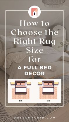 This Bedroom Rug Size Guide for Full Bed will help you narrow down your full bed rug size and placement. The guide includes tips on how to choose the right size rug for full size bed, bedroom rug placement full bed and full bed rug dimensions. Use this guide to choose the best bedroom rug size and bedroom rug placement for your room or explore full bed rug ideas! Additionally, virtually preview any rug in your room with our free rug visualization tool to find a perfect full bed rug size!