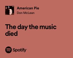 the day the music died by american pie and don mclean on spotify's new album