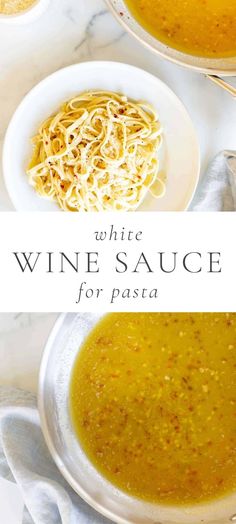 white wine sauce for pasta in two bowls