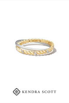 The Tyler Double Band Ring in Mixed Metal is a contemporary style you’ll be showing off for years to come. Featuring contrasting metal bands in an asymmetrical design, this dual ring style is something your ring stack hasn’t seen before. Paired with gold or silver styles, this ring will always match perfectly (and always be in style, too). Double Band Ring, Ring Stack, Ring Style, Asymmetrical Design, Metal Bands, Opal Rings, Kendra Scott