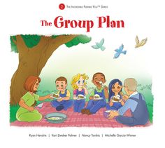 the group plan is shown in this children's book, with an image of people eating