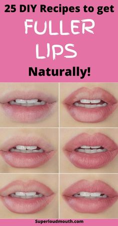 Get Fuller Lips Naturally, Diy Lip Plumper, Fuller Lips Naturally, Plump Lips Naturally, Fuller Lips, Diy Lips, Full Lips, Diy Recipes, Lip Fillers