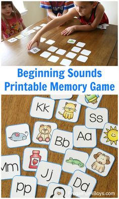 the beginning sounds printable memory game for toddlers to practice their letter recognition skills