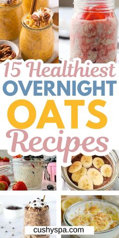 overnight oats recipe collage with text overlay