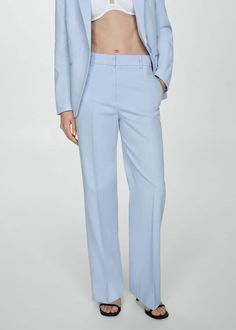 Lyocell suit trousers -  Women | Mango United Kingdom Mango Outlet, Smart Trousers, Suit Trousers, Suit Style, Trouser Suits, Co Ord, Trousers Women, Sustainable Fashion, Netherlands