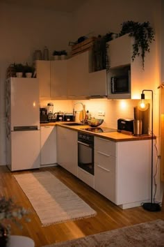 the kitchen is clean and ready for us to use in the evening time, with no one else