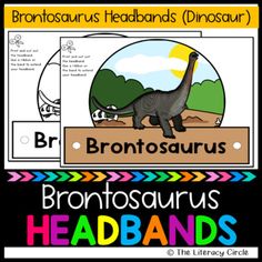 brontosauruss and dinosaurs with the words brontosauruss, brontosaurusus headbands