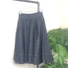 Nwt Diesel Denim Skirt Dark Wash Denim Lined Skirt, Denim Lined Skirt In Dark Wash, Dark Wash Denim Skirt With Lining, Denim Lined Midi Skirt, Diesel Skirts, Godet Skirt, Diesel Black Gold, Diesel Denim, Tiered Maxi Skirt