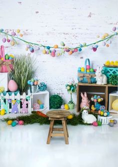 a room filled with lots of colorful decorations