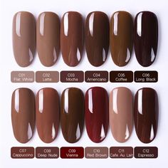 Membentuk Alis, Fall Gel Nails, Gel Set, Gel Nail Colors, Beginners Knitting, Fall Nail Colors, Neutral Nails, Brown Nails