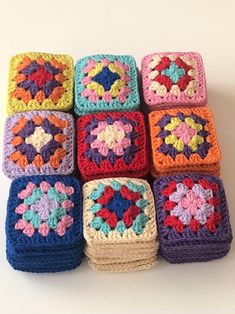 Welcome ! This listing is for 110 pieces Hand Crocheted Unblocked Granny Square Doilies  50%Cotton 50% Acrylic  Yarn weight : 4 Medium  Color : Multicolor                Measurements(approximately):   3" x 3" (7,5cm x 7,5cm)  CARE Machine wash 30o C or handwash in warm water  And you can iron it with lightly steam . If you have any question about items(size,color ,custom made..)please convo me , l will do my best . Thank you for visiting and have a great day !! Granny Square Ideas Projects, Granny Square Color Combinations, Half Granny Square, Baby Blanket Crochet Pattern, Blanket Crochet, Granny Squares, Crochet Granny, Baby Blanket Crochet, Dining Linens