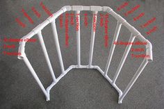 four white railings on the ground with instructions